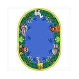 Just for Kidss Jungle Friends Kids Oval Rug Size: Oval 10'9