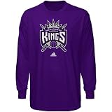 adidas Sacramento Kings Purple Primary Logo Long Sleeve T-shirt (X-Large)