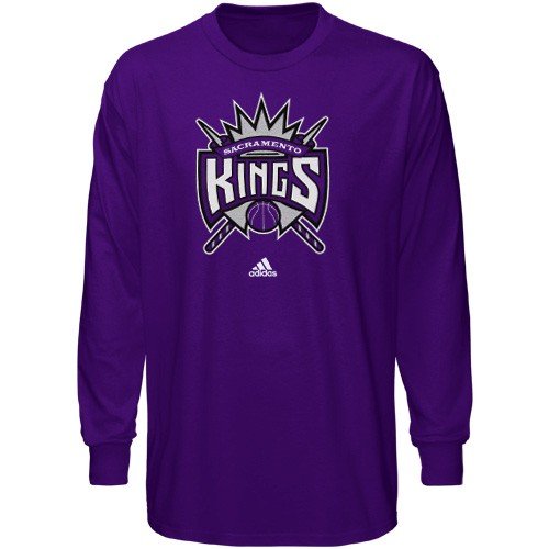 NBA adidas Sacramento Kings Purple Primary Logo Long Sleeve T-shirt (Large)