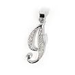 INITIAL PENDANT W/CZ STERLING SILVER .925 Letter I