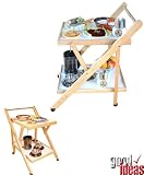 Wooden Folding Hostess Trolley (426) - Elegant lightweight hostess trolley, folds away for compact storage.