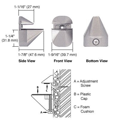 C.R. LAURENCE DL631BN CRL Brushed Nickel Adjustable Shelf Bracket - PAIR