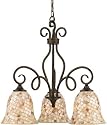 Quoizel MY5103ML Monterey Mosaic 24-Inch One Tier Chandelier With 3 Downlights with Pen Shell Mosaic Shade, Malaga Finish
