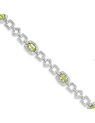 Sterling Silver Diamond & Peridot Bracelet