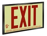 Glo Brite 7210 8-1/4-by-13-1/8-Inch Screen Printed Eco Exit Sign with Frame, Red