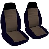 2 black and brown seat covers for a 2005 Volkswagen Beetle. Side airbags friendly. by Designcovers