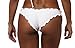 COQUETA Brazilian Waved Bikini Bottom Swimsuit Scrunch Swimwear Samba WHITE