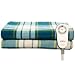 Sunbeam Heated Blue Plaid Throw Blanket Warm Electric