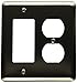 Amerelle Devon Round Corner Single Rocker/Single Duplex Steel Wallplate in Brushed Nickel
