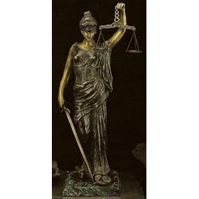 Executive Lawyer Gift Bronze 23 Blind Lady Justice On Marble Base Statue Sculpture