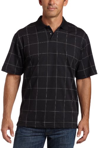 Van Heusen Men's Short Sleeve Windowpane Polo