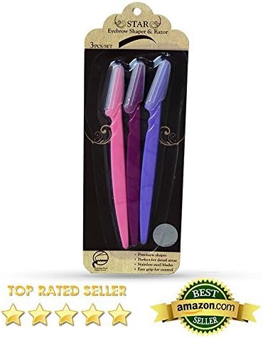 Star Beauty (TM) Best Womens Eyebrow Facial Razor Hair Shaving Trimmer, US Brand BEST SELLER for Facial Hair Removal - peach fuzz hair and daily dermaplaning by Star Beauty