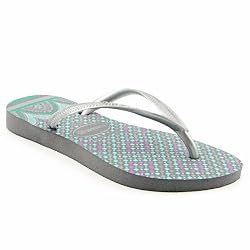 Havaianas Slim Prisma Flip Flops Open Toe Shoes Gray Womens