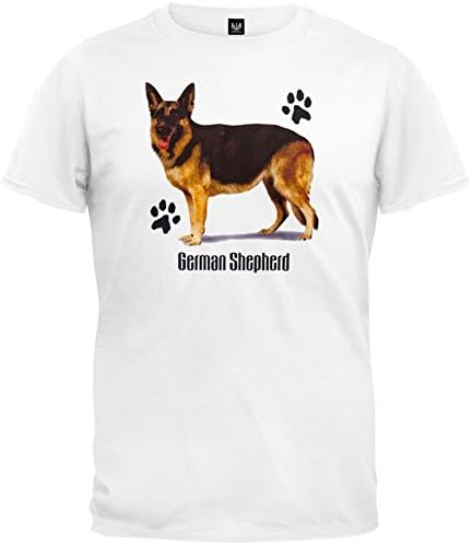 German Shepherd Profile White T-Shirt - Medium