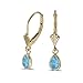 14k Yellow Gold Pear Blue Topaz Bezel Lever-back title=