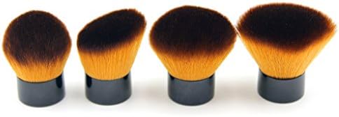 EIEGANT BEAUTY Pro 4 Piece Essential Kabuki Brush Set Synthetic and Natural Hair, X-Large