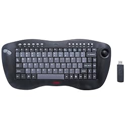 DSI 2.4GHz Wireless Keyboard with Optical trackball, Black, FK-760