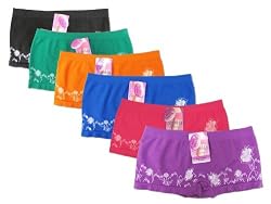 Women's 12-pack Seamless Floral Border Design Boy Shorts