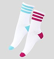 2 Pairs Cotton Rich Stripe Sport Socks