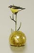 Metal Goldfinch Wall D&eacute;cor with Gold Leaf Glass Gazing Globe (5 inch)