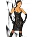 Wet-Look Kleid schwarz, Gr��e:M-XL