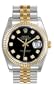 Rolex Datejust Black Diamond Dial Jubilee Bracelet Two Tone Mens Watch 116233BKDJ