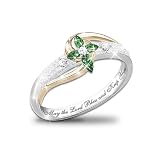 Divine Inspiration Emerald & Diamond Sterling Silver Cross Ring by The Bradford Exchange