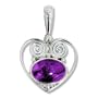 Sterling Silver Charoite Heart Pendant by Sajen