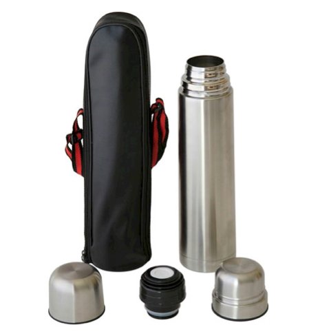 1 Liter Stainless Steel Vacuum Bottle Set with Carry Bag