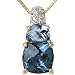 18k Gold over Sterling Silver Synthetic Blue Spinel Pendant