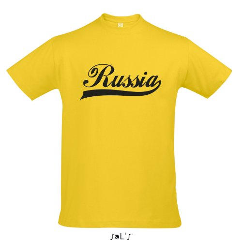 T-Shirt Russland Oldschool Russia LÄNDERSHIRT EM / WM FAN Trikot S-XXL , Gold – schwarz , S