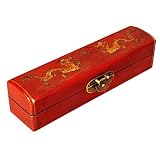 Handmade Tibetan Leather Covered Decorative Box With Double Dragon Design