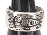 Tribal Totem Pole Indian Style Real Pewter Ring