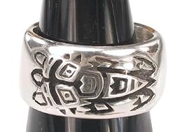 Tribal Totem Pole Indian Style Real Pewter Ring