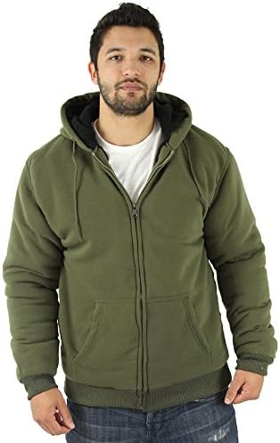 Moda Essentials Men's Sherpa Lined Zip Up Hoodie Sweatshirt