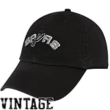 NBA '47 Brand San Antonio Spurs Black Hardwood Classics Franchise Fitted Hat