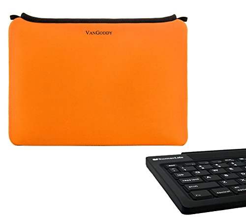 For 2016 Newest HP Pavilion 15 Flagship HD 15.6-inch i5-5200u Vangoddy Smart Sleeve Bag Case for 15-15.6in Laptop (Orange) + SumacLife Wireless Bluetooth Keyboard