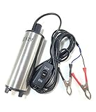 12V 小型 水中 ポンプ 33L/min ステンレス ケーブル 3m スイッチ 式 バッテリー クランプ ワニ口 クリップ
