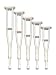 Crutches - Adult Laminated wood crutches with accessories attached are shrink wrapped and include one pair each of arm cushions, closed hand grips and size #50001 crutch tips, assembled. Recommended patient height for adult size is 5'7