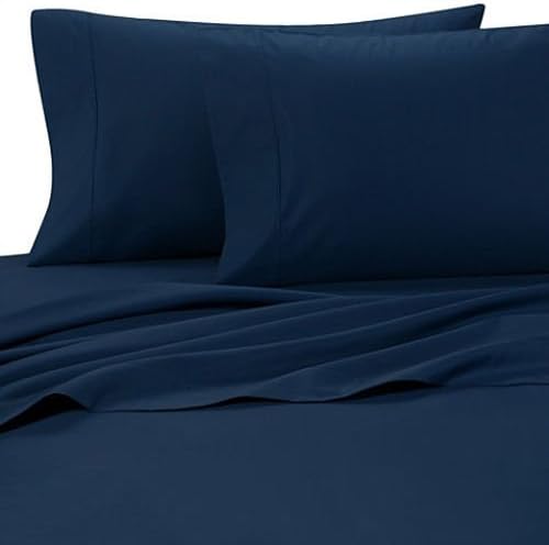 Deluxe and Super Soft Brushed Microfiber Attached Waterbed Sheet Set with Pole Attachment, 4 Piece California King Size, Navy