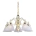 Sea Gull Lighting 31051-02 Canterbury Five-Light Chandelier, Polished Brass Finish with Satin Etched Glass
