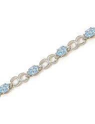 14kt Yellow Gold Oval Aquamarine and Diamond Bracelet