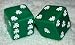 Rare Vintage Huge Green With White Shamrocks Opaque French Bakelite Dice Pair photo