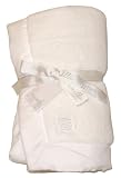 White Super Soft Cuddle Blanket, 80cm x 100cm Rolled and tied with ribbon with Gift Tag