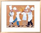 Chefs with Burning Pan Framed Framed Art Poster Print by Lizbeth Holstein, 30x26  from Allposters.co.uk