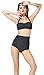 Cocoship Retro Ruched High Waist Bikini Floral Polka Dot Vintage Swimsuit(FBA)