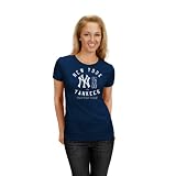 MLB New York Yankees Women's Short Sleeve Crew Neck Tee (Athletic Navy, X-Large)