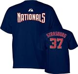 Stephen Strasburg Majestic Name and Number Navy Washington Nationals T-Shirt