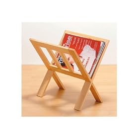 Stylish rubberwood criss cross magazine rack