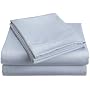 Aqua Elegance 250-Thread Count Cotton Rich Queen Size Waterbed Sheet Set, Light Blue